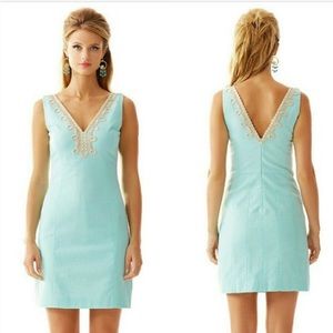 EUC Lilly Pulitzer Bentley aqua shift dress 00